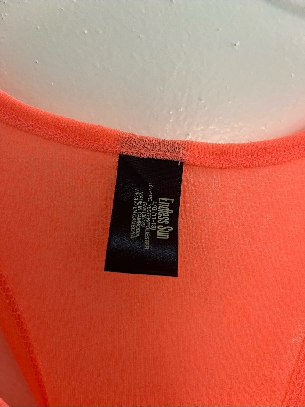 Endless sun Neon Coral Scoop Neck Tank Top - Women's Casual Layering Piece - Picture 3 of 3